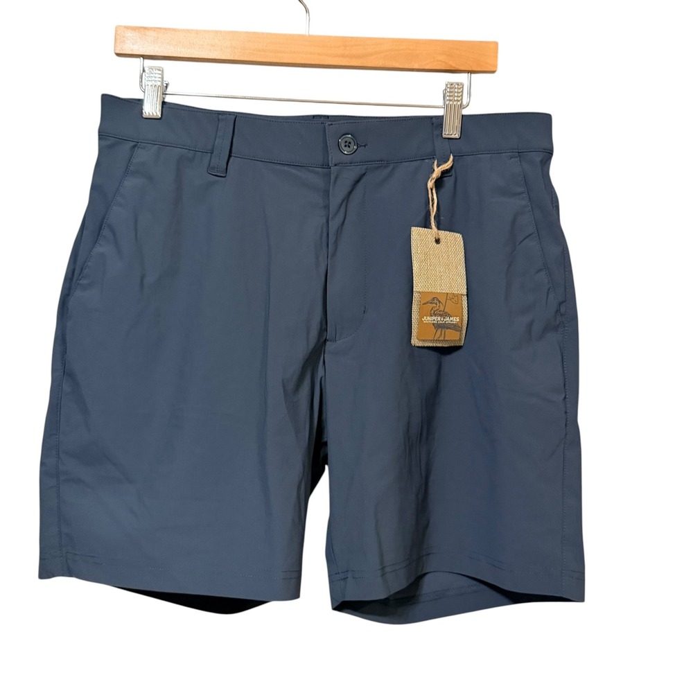 Juniper & James Mens Navy Performance Golf Shorts Size 34 Stretch Mesh Lining